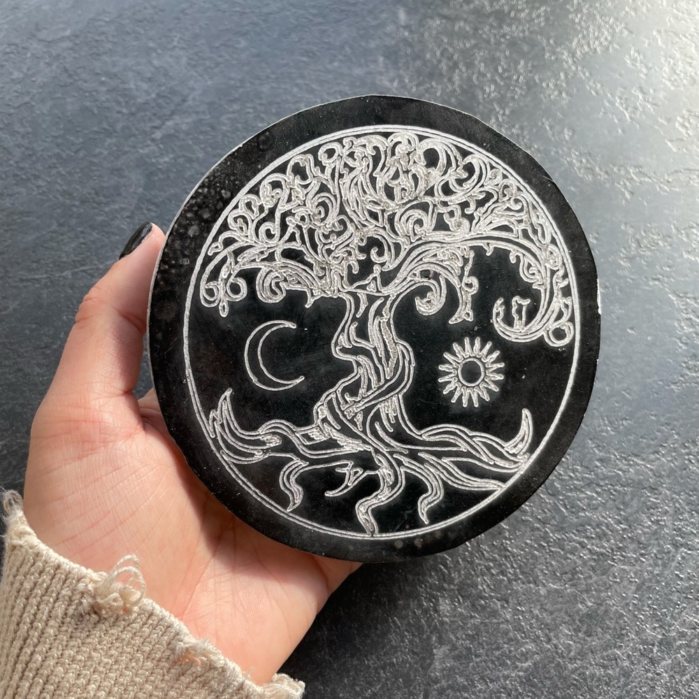 Tree Of Life Selenite Plate